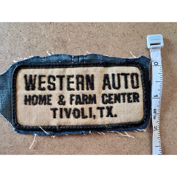 Vintage Western Auto Patch Tivoli TX Home and Farm Center Denim Backing Cosplay - Picture 2 of 3